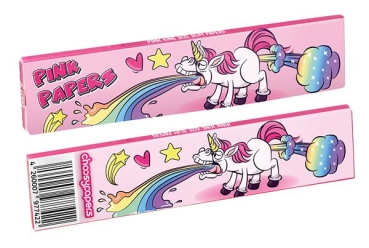 Choosypapers King Size Slim Zigarettenpapier Puking Unicorn Einhorn Pink